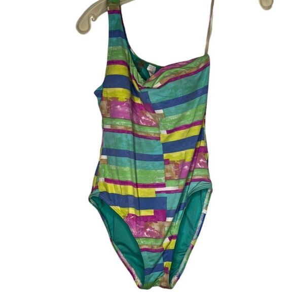 Echo One Shoulder One Piece Bathing Suit - Picture 1 of 6